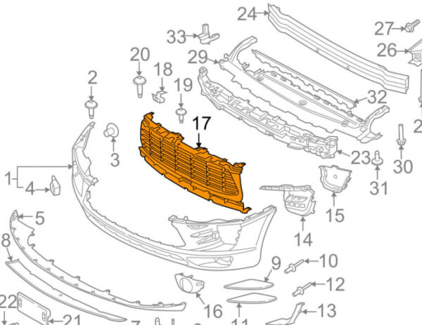 95B807683R1E0 - Porsche Macan 95B Front Bumper Center Radiator Grille 95B807683R1E0 NEW GENUINE