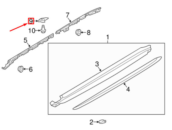 95B825352B - Porsche Macan 95B Right Sill Trim 95B825352B NEW GENUINE