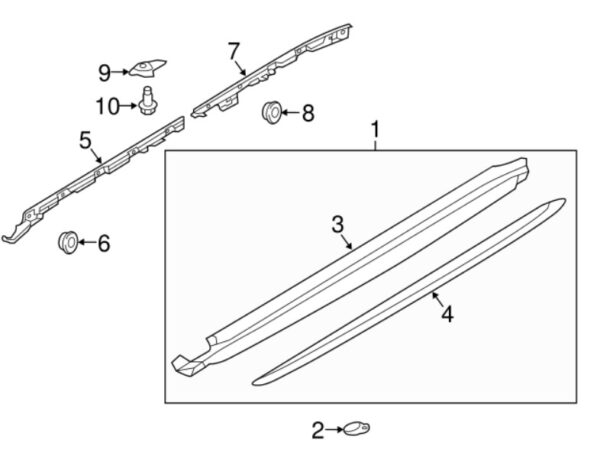95B825352C - Porsche Macan 95b Right Sill Strip Holder 95B825352C NEW ORIGINAL