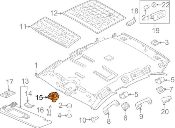 95B8575611E0 - PORSCHE MACAN 95B sunshade mount 95B.857.561.1E0 NEW GENUINE