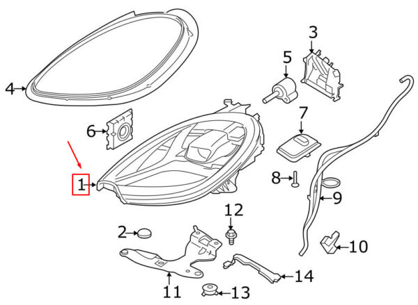 95B941039H - Porsche Macan 95b Headlight Unit Left USA 95B941039H NEW ORIGINAL