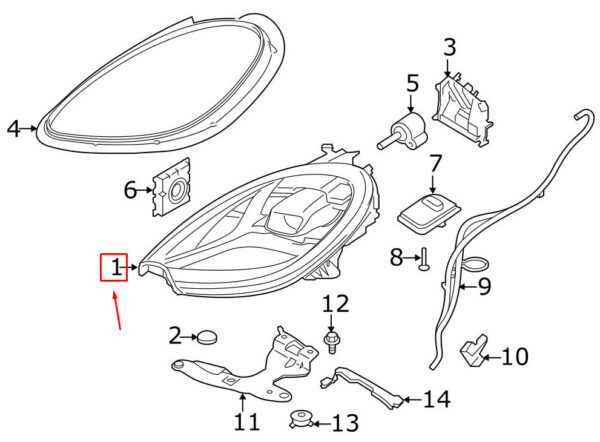 95B941040H - Porsche Macan 95b Headlight Unit Right USA 95B941040H NEW ORIGINAL