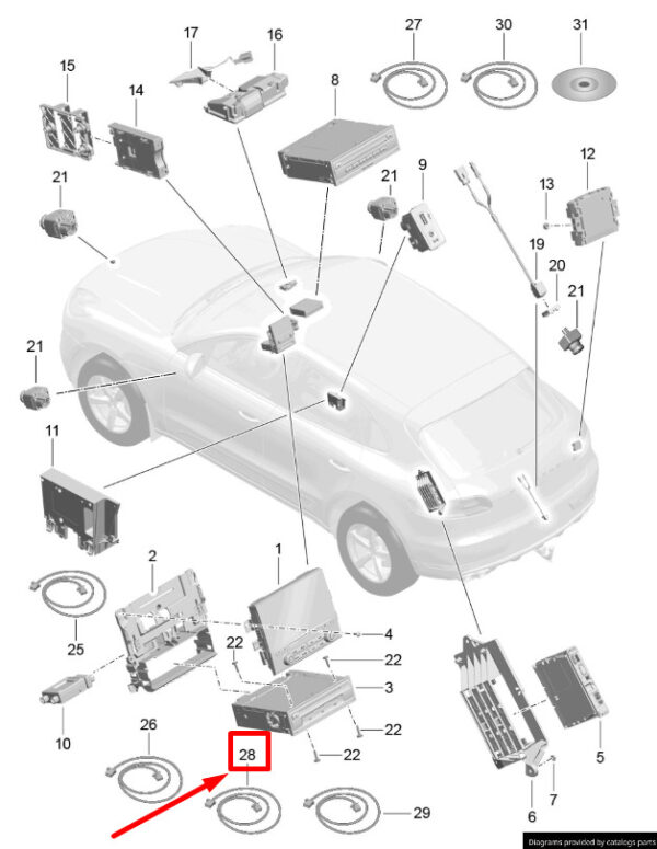 95B971086AF - Porsche Macan 95B Computer Multimedia Connecting Cable 95B971086AF NEW ORIGINAL
