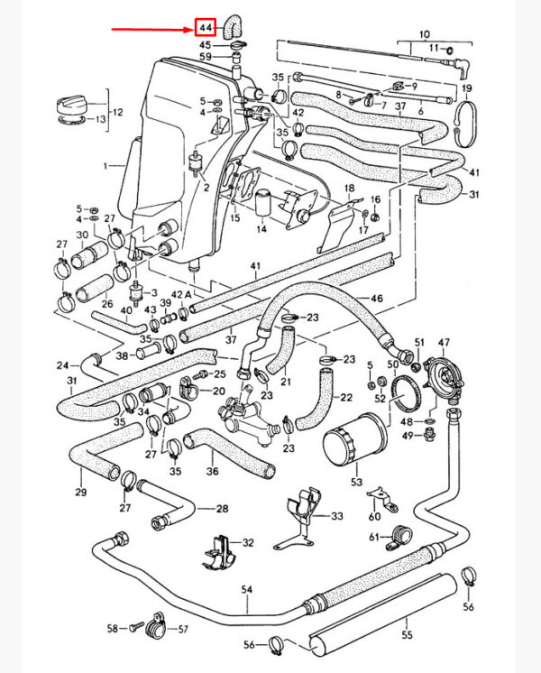 96420717700 - Porsche 911 993 Carrera oil tank ventilation hose 96420717700, new original