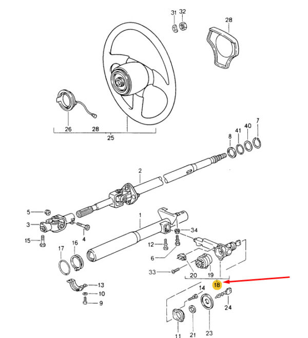 96434791701 - Porsche Carrera 911 993 steering lock 96434791701 NEW ORIGINAL