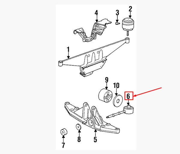 96437507004 - Porsche 911 993 Carrera Transmission Carrier Mount 96437507004 NEW GENUINE