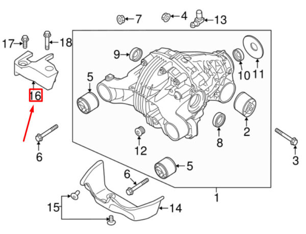 97035034311 - Porsche Panamera 970 Vibration Damper Rear Axle Differential 97035034311 NEW