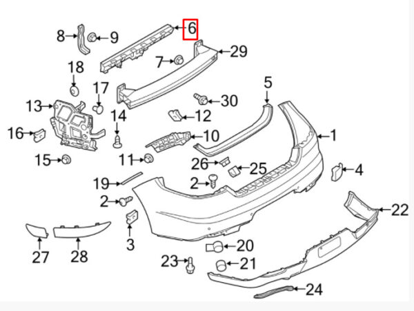 97050564102 - PORSCHE PANAMERA 970 REAR BUMPER CENTER MOUNT 97050564102 NEW GENUINE