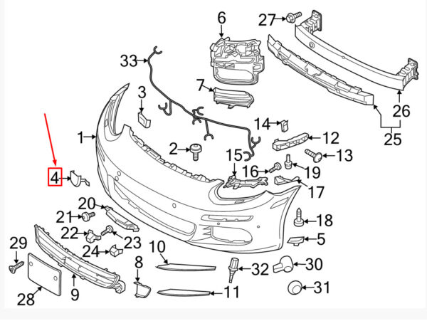 97050570301G2X - Porsche Panamera 970 towing eye cap front 97050570301G2X NEW ORIGINAL