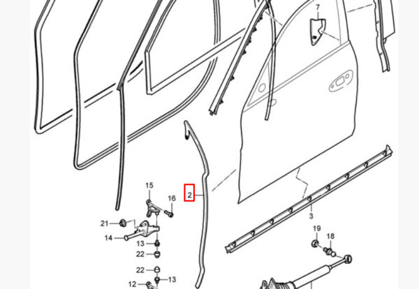 97053753201 - Porsche Panamera 970 Front Right Door Seal 97053753201 NEW GENUINE