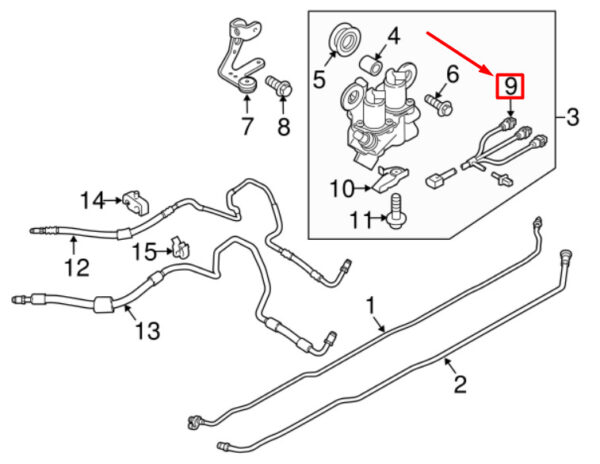 97061289900 - Porsche Panamera 970 Suspension Self-Leveling Cable 97061289900 NEW ORIGINAL