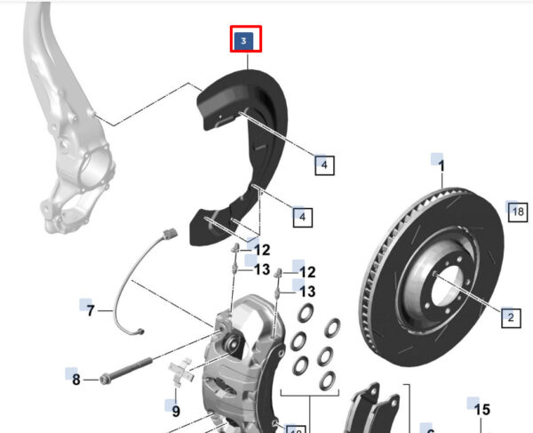 971615311E - Porsche Panamera 971 brake disc protector front left 971615311E new original