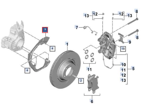 971615612D - Porsche Panamera 971 rear right brake disc protector 971615612D NEW ORIGINAL