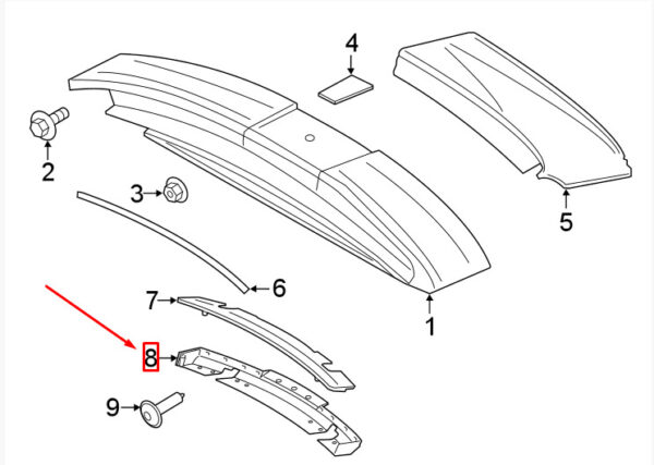971827257A - Porsche Panamera 971 rear spoiler cover 971827257A, original part