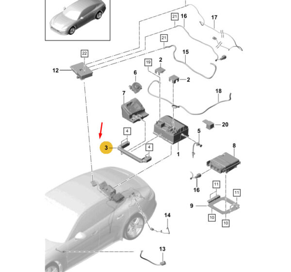 971915359A - Porsche Panamera 971 Battery Mount 971915359A NEW ORIGINAL