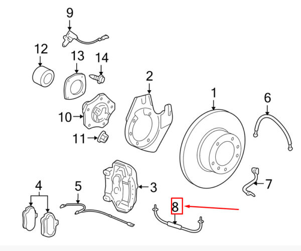 98035196100 - Porsche 911 997 Turbo/GT2 Front Wheel Brake Hydraulic Line 98035196100 NEW