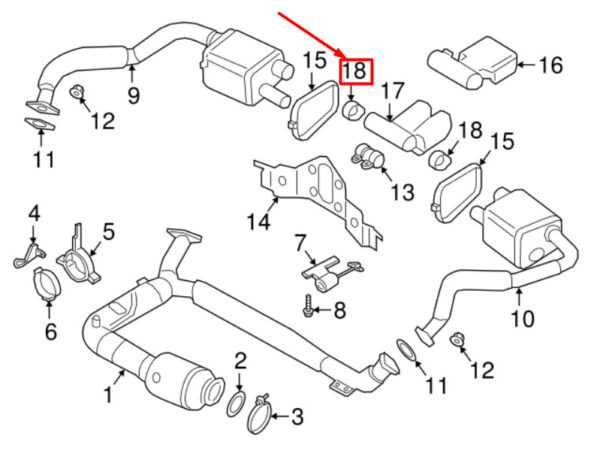 98111124000 - Porsche 718 Cayman 982 Pipe Clamp 98111124000 NEW ORIGINAL