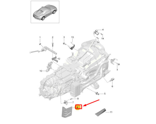 98111127500 - Porsche Boxster Spyder 981 Speed Sensor Thermal Insulation 98111127500