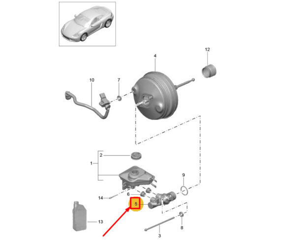 98135513029 - PORSCHE 718 CAYMAN 982 BRAKE MASTER CYLINDER 98135513029 NEW GENUINE