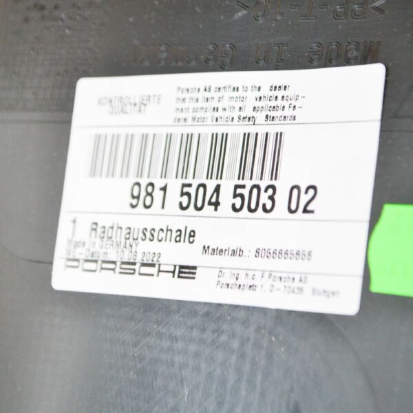 98150450301 - Porsche Boxster 981 Front Left Fender Rear Panel 98150450301 NEW