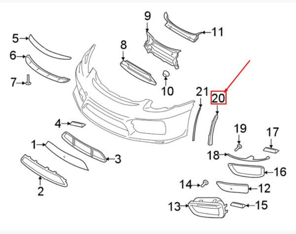 9.81506E+11 - Porsche Cayman 981 GT4 wheelbar front right 981505528801E0 NEW ORIGINAL