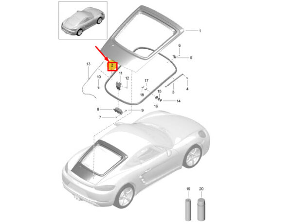 98151261101 - PORSCHE 718 CAYMAN 982 TAILGATE SEAL 98151261101 NEW GENUINE