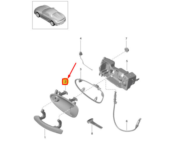 98153764505 - Porsche Boxster Spyder 981 Door Handle Shell Outer Left 98153764505 NEW GENUINE