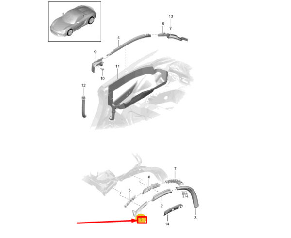 98156132700 - Porsche Boxster Spyder 981 Cabriolet Gasket Upper Front Left 98156132700