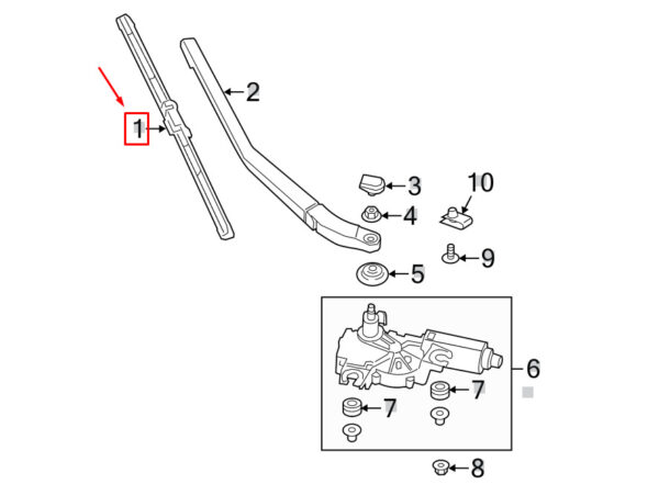 98162818901 - Porsche Caynam 981 rear window wiper blade 98162818901 NEW REAL
