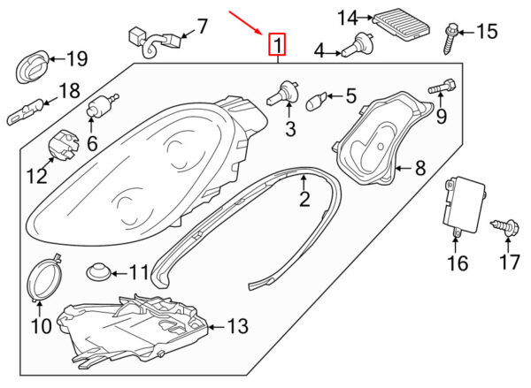 98163123508 - PORSCHE BOXSTER 981 Front Left Headlight LHD 98163123508 NEW GENUINE