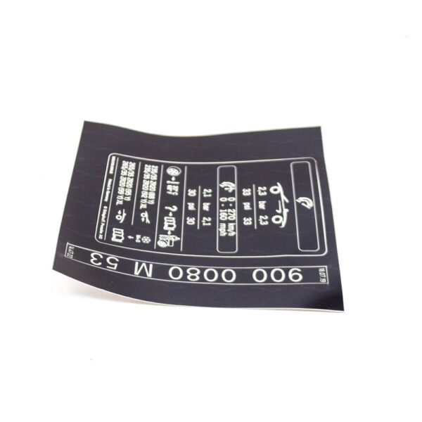 982010000B - Porsche 718 Boxster 982 Tire Pressure Data Plate Tag 982010000B NEW GENUINE