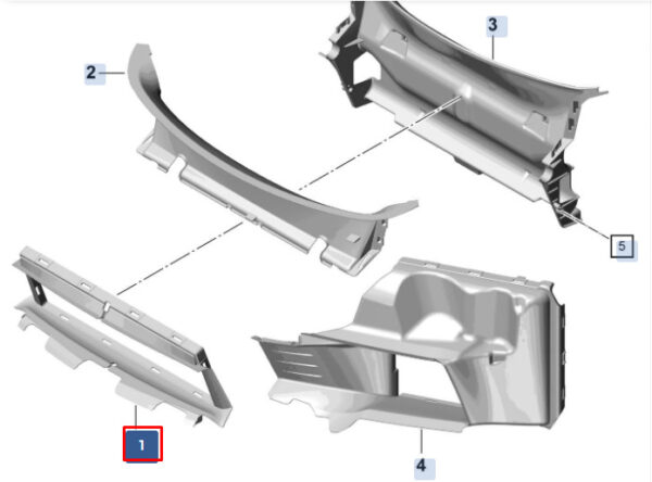 982121291COK1 - Porsche 718 Boxster 982 Medium Air Channel 9821291COK1 NEW ORIGINAL