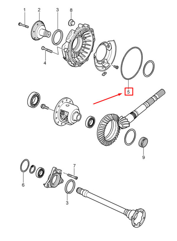 98639702800 - Porsche Cayman 987 Tiptronic Differential Housing Seal 98639702800 NEW GENUINE