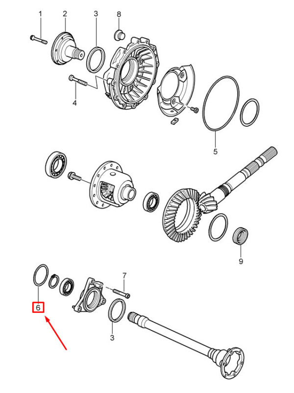 98639703400 - Porsche Cayman 987 Tiptronic Transaxle Shaft Sealing Ring 98639703400 NEW REAL