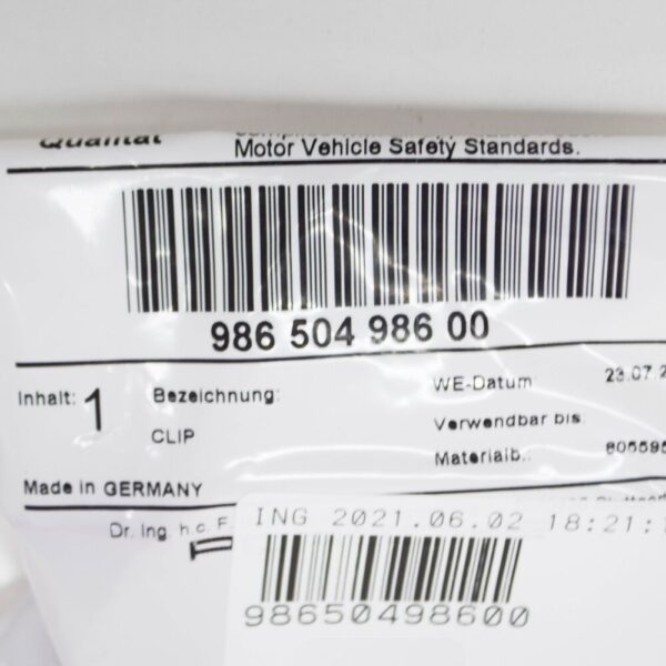 98650498600 - Porsche Boxster 987 Red Alarm Clip 98650498600 NEW GENUINE