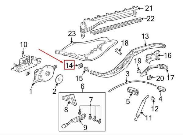 98656157701 - New Genuine Porsche Folding Top Guide 98656157701 / 986-561-577-01 OEM