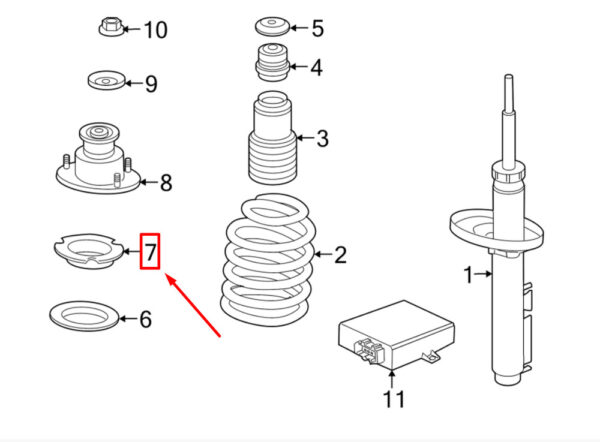 98733350900 - Porsche Boxster 987 Rear Spring Mount 98733350900 NEW GENUINE