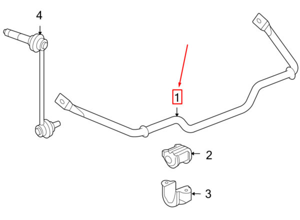 98733370107 - Porsche Boxster 987 Rear Suspension Anti Roll Bar 98733370107 GENUINE