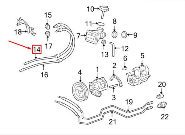 98734744305 - Porsche Cayman 987 Power Steering Overpressure Hose 98734744305 NEW GENUINE