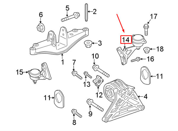 98737504202 - Porsche Boxster 987 Right Manual Transmission Mount 98737504202 NEW GENUINE