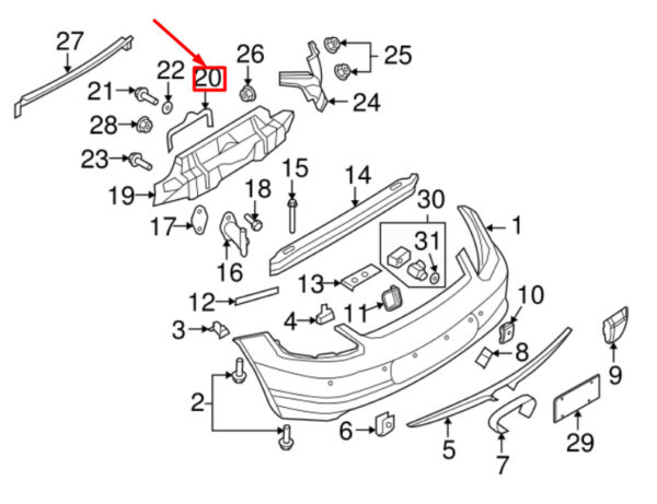98750563901 - Porsche Cayman 987 Rear Bumper Heat Shield Bracket 98750563901 NEW GENUINE