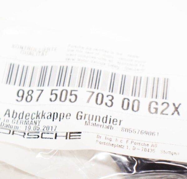 98750570300G2X - Porsche Boxster 987 front bumper towing hook cover 98750570300G2X new