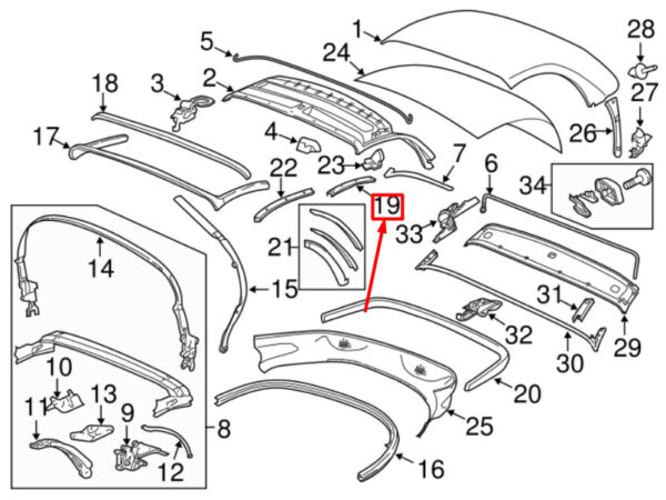 98756111501 - Porsche Boxster 987 cover bracket left 98756111501 NEW ORIGINAL