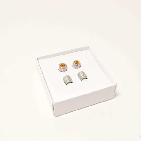 99104460269 - Porsche Boxster 981 Crested Valve Dust Caps Set 99104460269, NEW, ORIGINAL