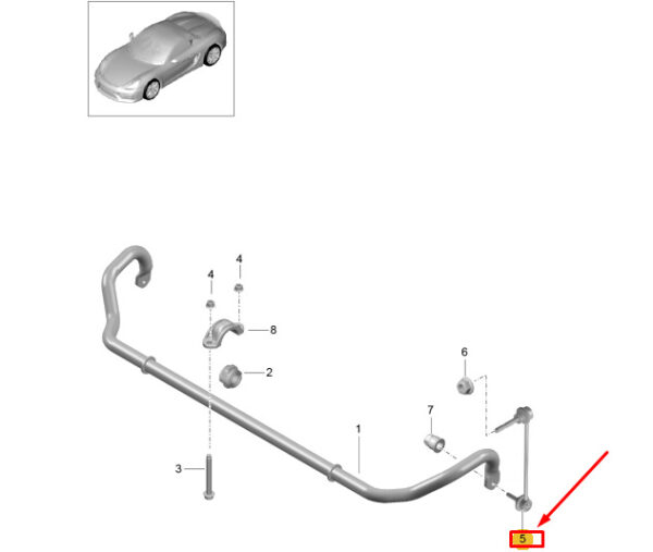 99134306902 - PORSCHE BOXSTER SPYDER 981 FRONT LEFT STABILISER BAR 99134306902 GENUINE