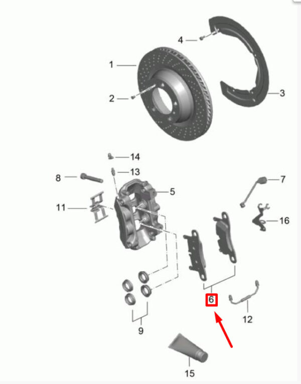 99135294902 - Porsche 911 991 rear brake lining set 99135294902 NEW ORIGINAL