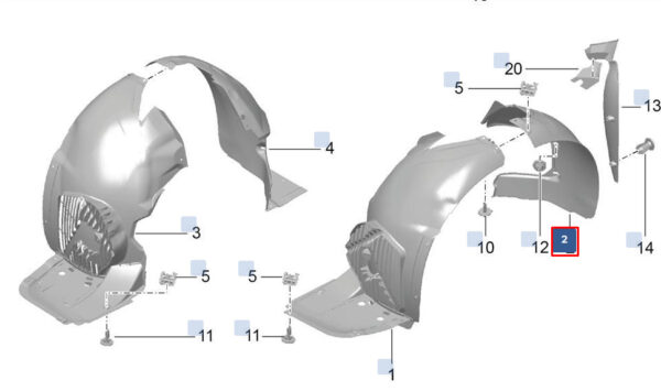 99150450301 - Porsche 911 991 fenders front left inside rear part 99150450301 NEW ORIGINAL