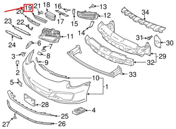 99150556904OK1 - Porsche 911 991 Radiator Mount Duct Mount 99150556904OK1 NEW GENUINE