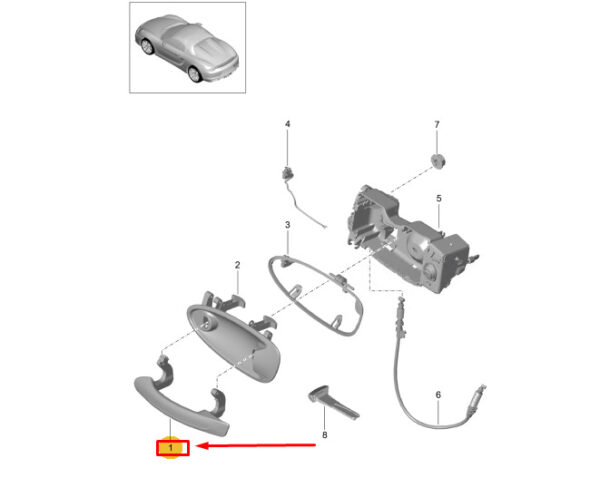 99153761402 - Porsche Boxster Spyder 981 Exterior Door Handle Right 99153761402 NEW GENUINE