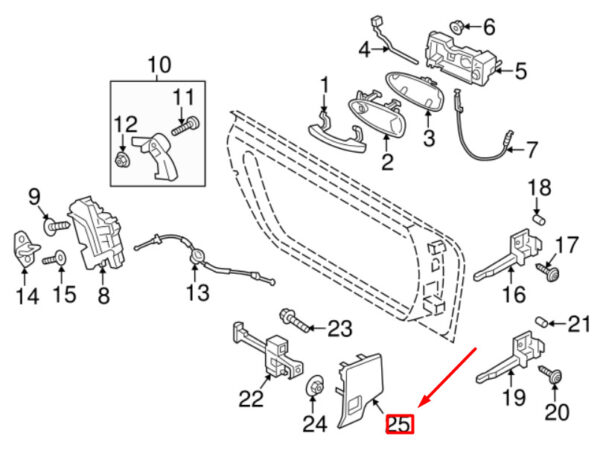 99153763200 - Porsche 911 991 Front Right Door Check Cover 99153793200 New Genuine